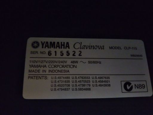 ［取引中］美品　電子ピアノ　YAMAHA　Clavinova　クラビノーバ 　CLP -115