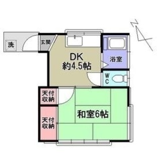 JR蕨駅で家賃3万円台!徒歩12分の広い1K、家賃安価。南向き角...