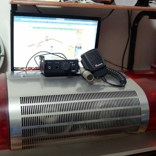 回転灯　赤　拡声器アンプセット