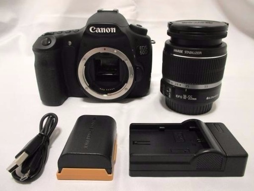 最終値下げ Canon 60D ボディ\u0026 EF S 18-55mm レンズ 充電器/充電池