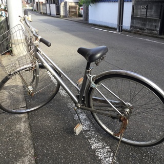 【27インチ中古自転車】マルキン製:シティサイクル/シルバー色 ...