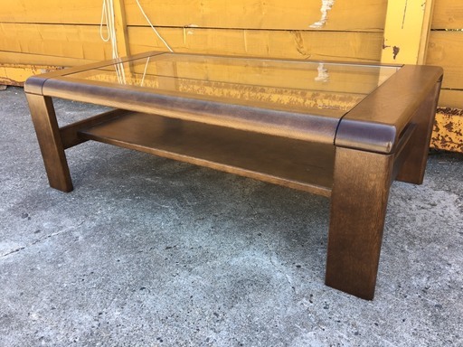 ビンテージ 北見地方カラマツセンター製造　無垢材　テーブル&ベンチ　２点セット　テーブルサイズ：約120×60×56(cm) ビンテージ 北見地方カラマツセンター製造 無垢材 テーブル&ベンチ 2