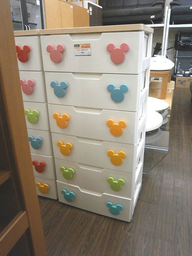 札幌 引き取り ミッキー キッズチェスト プラスチック タンス 衣類収納 ディズニー 福助 元町店 元町の収納家具 タンス 衣類収納 の中古あげます 譲ります ジモティーで不用品の処分
