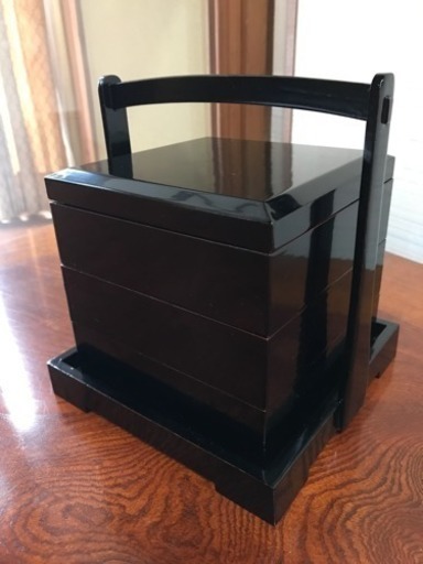 木製本漆塗 三段重箱