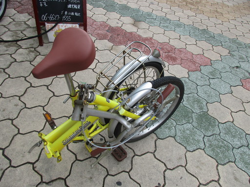 【整備済】20インチ　折り畳み自転車　イエロー
