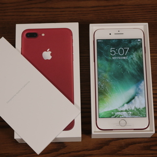 新品未使用 simフリー Iphone7plus 128GB RED