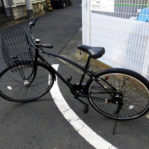 27インチ 6段変速 黒色 オートライト 自転車 27インチ6段変速オート