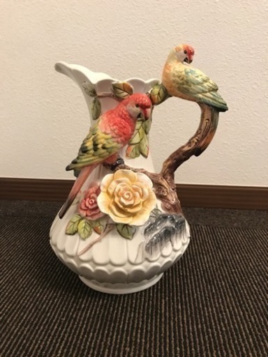 輸入雑貨 インテリア 陶器 小鳥オブジェ花瓶 花器 飾り