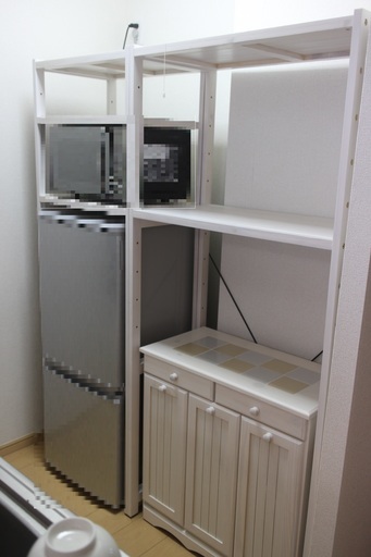 冷蔵庫上キッチンラック52cm＆77cm＋専用ダストボックス