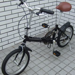 《交渉成立》 １６インチ 折り畳み自転車 黒色 軽量コンパクト中古