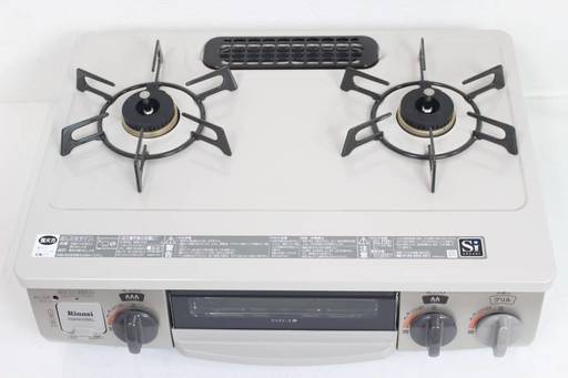 009)【ほぼ新品】リンナイ 水無し片面焼グリルコンパクト ガステーブル KGKM33BEL 都市ガス 2017年製