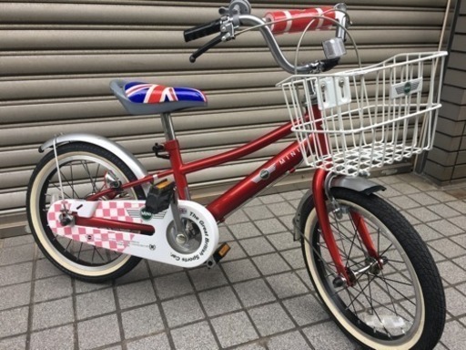 美品 子供用 16インチ 自転車MINIミニクーパー ワインレッド補助輪付属