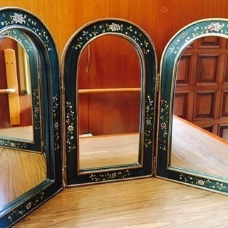 木製三面鏡