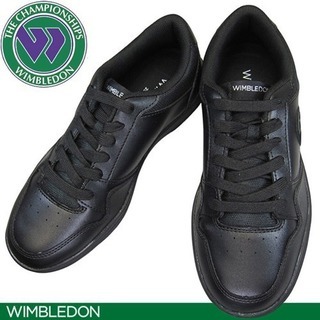 有名なWIBLEDON 新製品ウィンブルドン合成皮革の黒靴