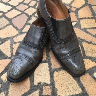 【中古】革靴/26cm/灰色
