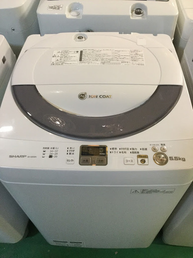 【期間限定30％OFF・全国送料無料・半年保証】洗濯機 SHARP ES-GE55N-S 中古