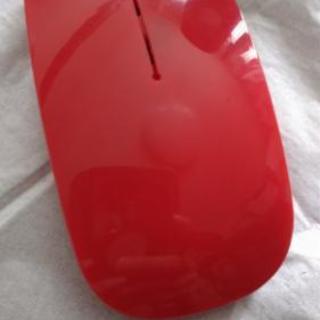 【新品未使用】２．４G ワイヤレス光学式薄型マウス 　赤