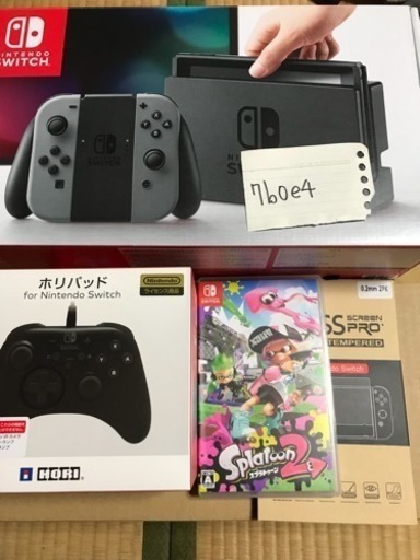 【定価以下美品中古】任天堂スイッチ Nintendo switchブラック+スプラ2ソフト+コントローラー+その他
