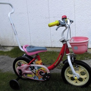 値下げしました。アイデス ミッキーマウス幼児用自転車　補助輪付き