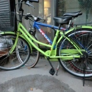 黄緑色の自転車