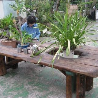 ダイニング　バーベキューテーブル　2410　ハンドメイド　キャスター付き