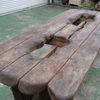 ダイニング　バーベキューテーブル　2410　ハンドメイド　キャスター付き