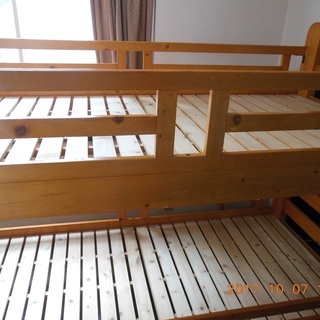 木目大人用二段ベッド