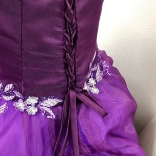 【格安】体型カバー！お花に包まれる豪華なパープルドレス♡10月末まで！