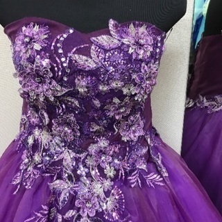 【格安】体型カバー！お花に包まれる豪華なパープルドレス♡10月末まで！
