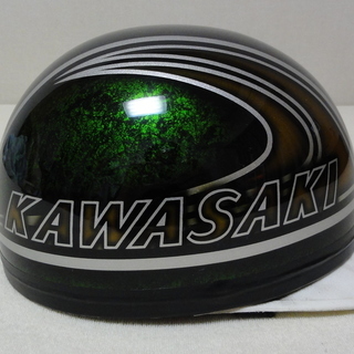 当時物リード製カスタムコルク半キャップ フリーサイズ KAWASAKI カワサキ