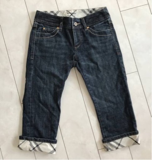 バーバリーブルーレーベル 24 S 折り返しデニムパンツ 美品