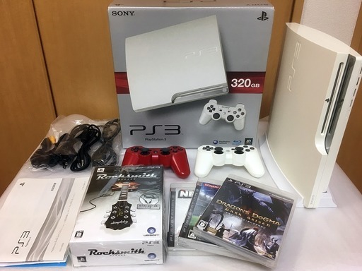 [お取引中]PS3本体(白/320G)箱有り＋関連商品まとめ売り