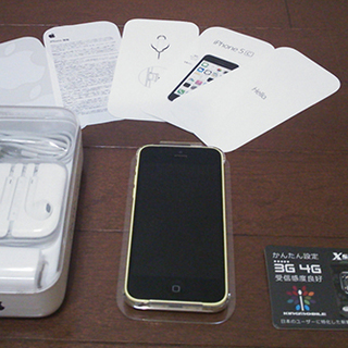 ★iphone5c 16GBイエロー＋SIMロック解除アダプター...