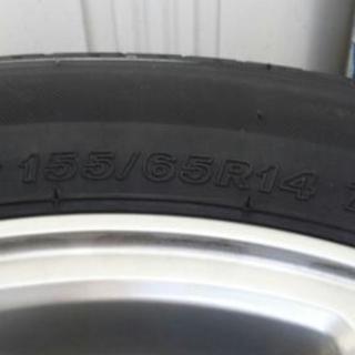 155-65-R14バリ山ダイハツ純正アルミ4本