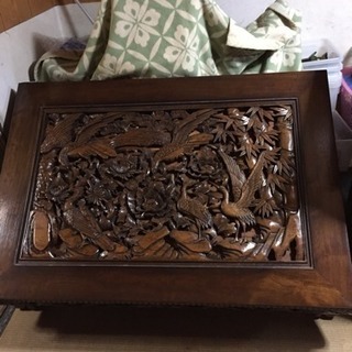 値下げ 彫刻 細工 ローテーブル 座卓 アンティーク