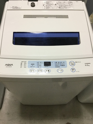 【期間限定30％OFF・全国送料無料・半年保証】洗濯機 AQUA AQW-S601 中古