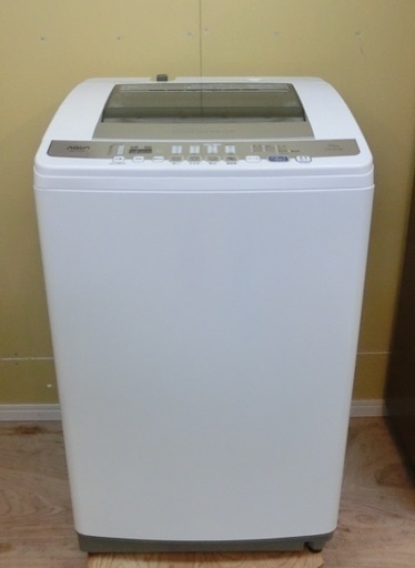 【販売終了しました。ありがとうございます。】AQUA　7.0㎏　インバーター全自動洗濯機　AQW-V700D　2015年製　中古美品