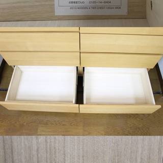 しばっこ★無印 木製チェスト・４段ワイド・タモ材 ナチュラル しばっこ☆無印 木製チェスト・4段ワイド・タモ材 ナチュラル