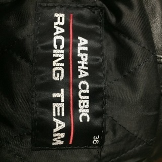 希少 ALPHA CUBIC RACING TEAM 革ジャン ライダース チェッカー