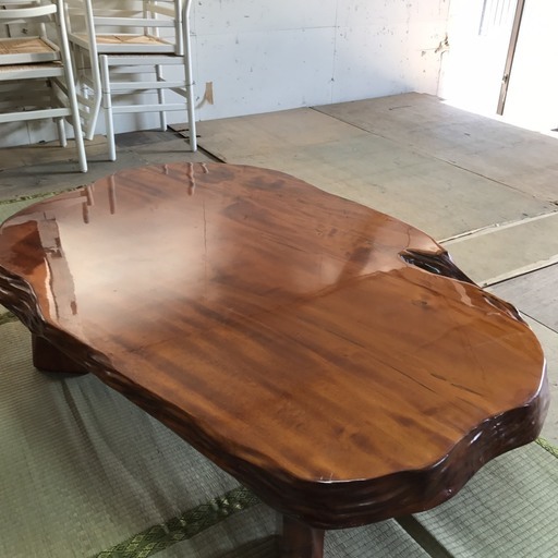 ローテーブル 1枚板 木製 センターテーブル 座卓 アンティーク レトロ