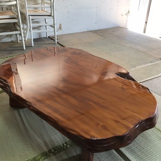 ローテーブル 1枚板 木製 センターテーブル 座卓 アンティーク...