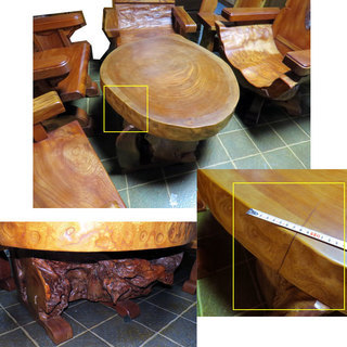 天然木　テーブル　イス　６点セット　世界で１点のみ　製作者所有品