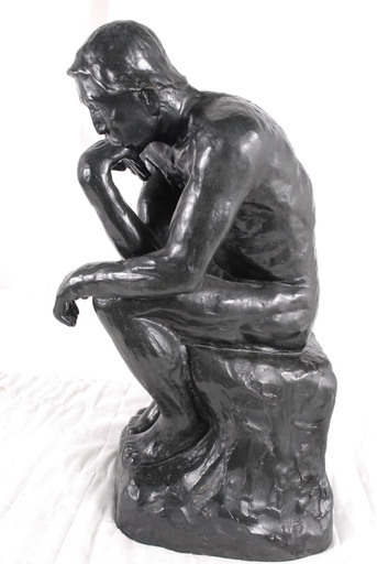 迫力 公民館級 考える人 ロダン ブロンズ像 銅製銅像 作家在銘有 72.5cm 29kg 150万