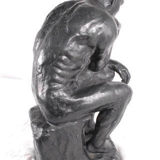 迫力 公民館級 考える人 ロダン ブロンズ像 銅製銅像 作家在銘有 72.5cm 29kg 150万