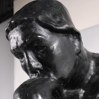 迫力 公民館級 考える人 ロダン ブロンズ像 銅製銅像 作家在銘有 72.5cm 29kg 150万