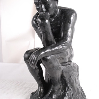 迫力 公民館級 考える人 ロダン ブロンズ像 銅製銅像 作家在銘有 72.5cm 29kg 150万
