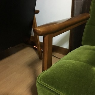 カリモク60 kチェア2シーター モケットグリーン➕オールドカリモク kチェア1シーター スタンダードブラック