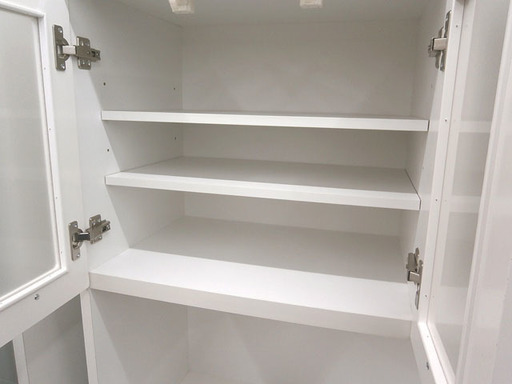 札幌 引き取り 白 キッチンボード/キッチン収納 食器棚 セパレート式 レンジ台