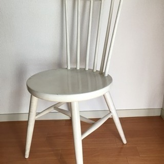 秋田木工  ビンテージチェア  白 木製椅子