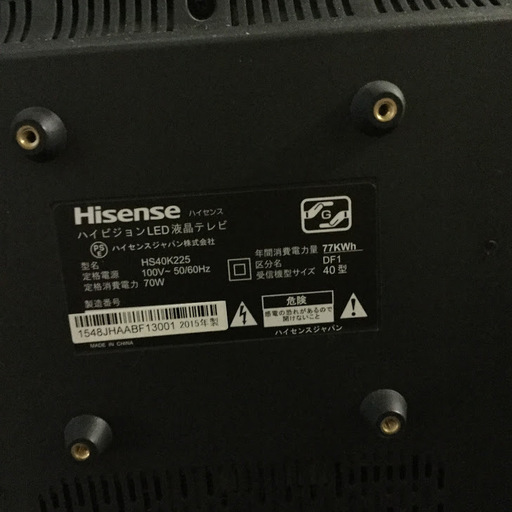 【全国送料無料・半年保証】液晶テレビ 2015年製 Hisense HS40K225 中古